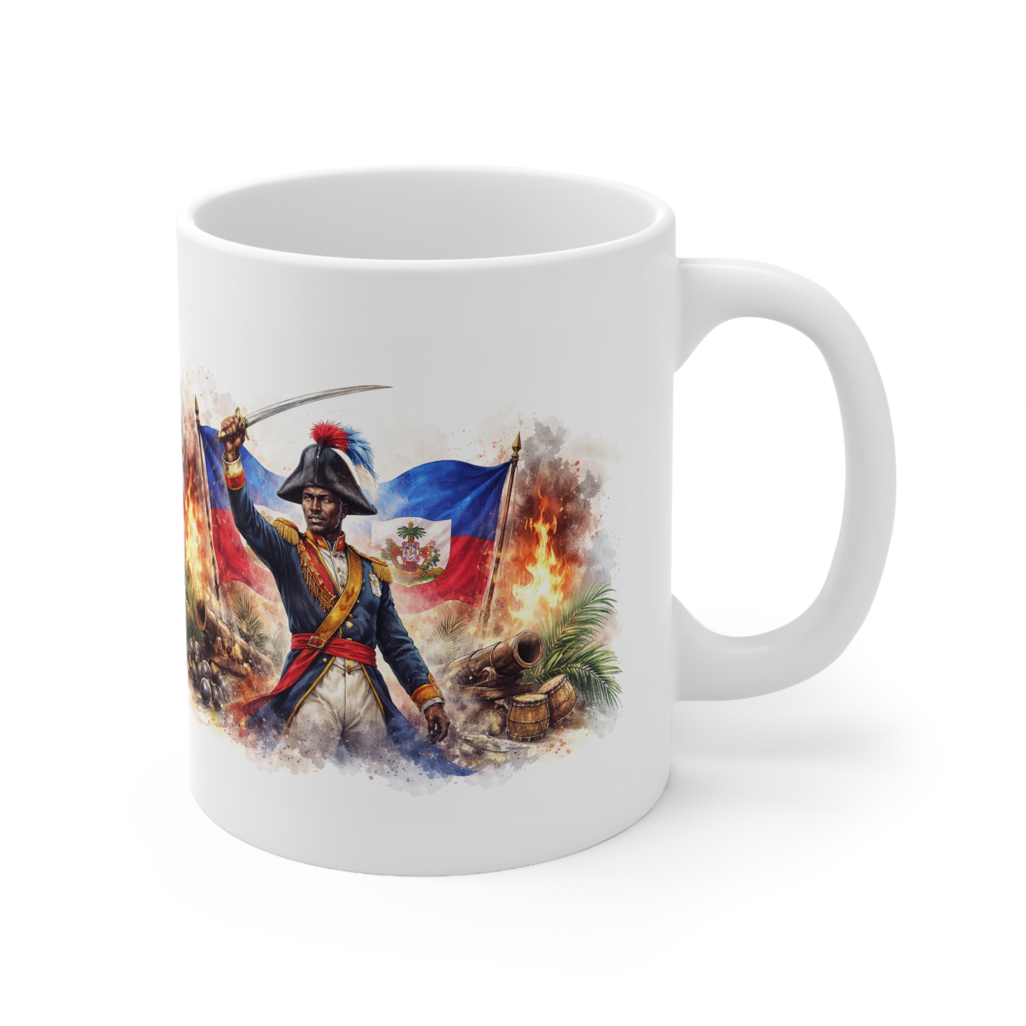 Ceramic Mug — Haitian General with Flag Coffee Cup (11oz, 15oz)