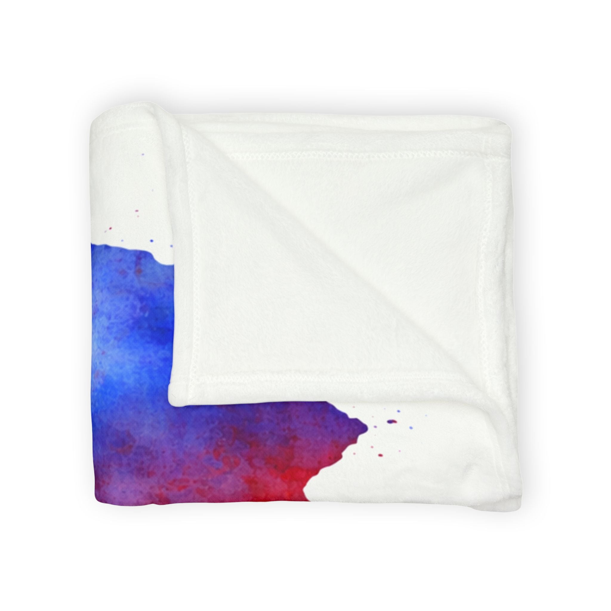Haiti Watercolor Map Blanket — Red & Blue Country Outline Throw