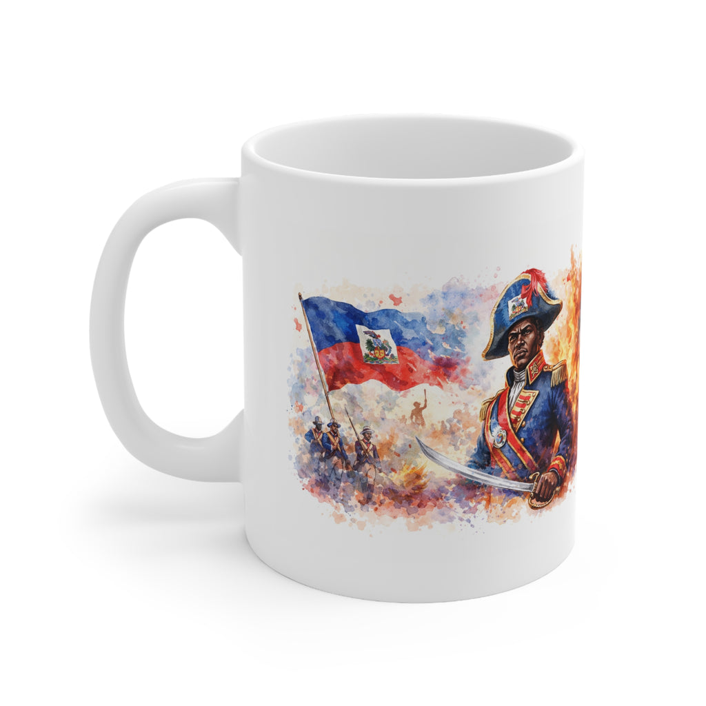Ceramic Mug — Haitian General with Flag Coffee Cup (11oz, 15oz)